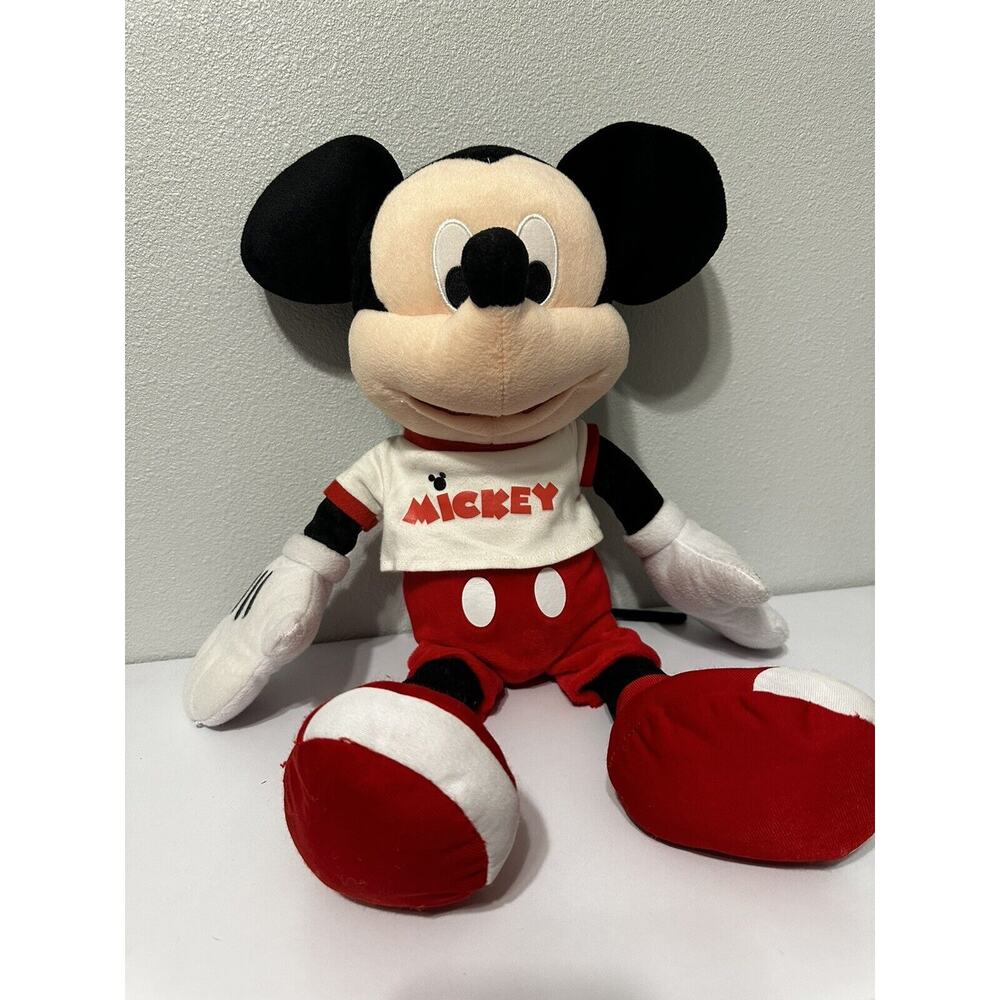 Mickey Mouse Plush Stuffed Animal Disney 21" Red Pants White Shirt